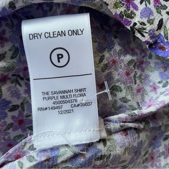 Favorite Daughter The Savannah Short Sleeve Floral Button Down Shirt in Purple - Picture 7 of 12